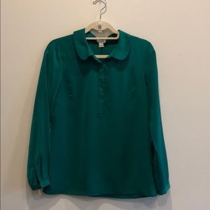 JCREW emerald green blouse